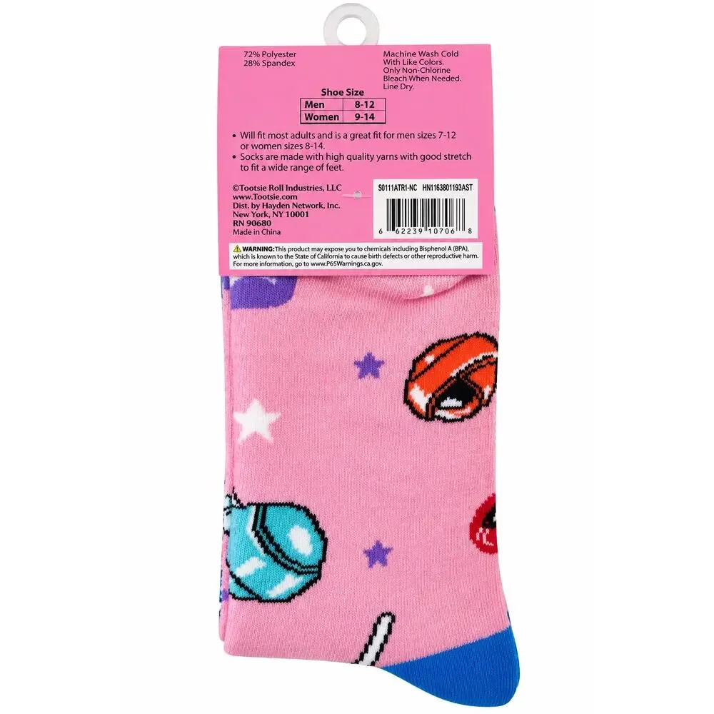 Tootsie Pop Drops Candy Crew Socks Pink Novelty Y2K Kitsch Unisex